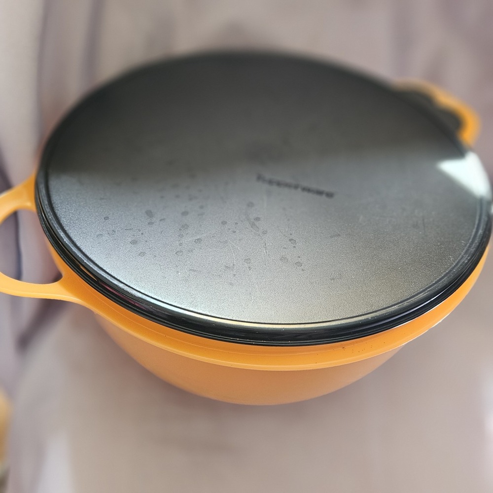 Tupperware Large Mega THATSA Bowl Orange Black Seal 42 Cup 10L #5377